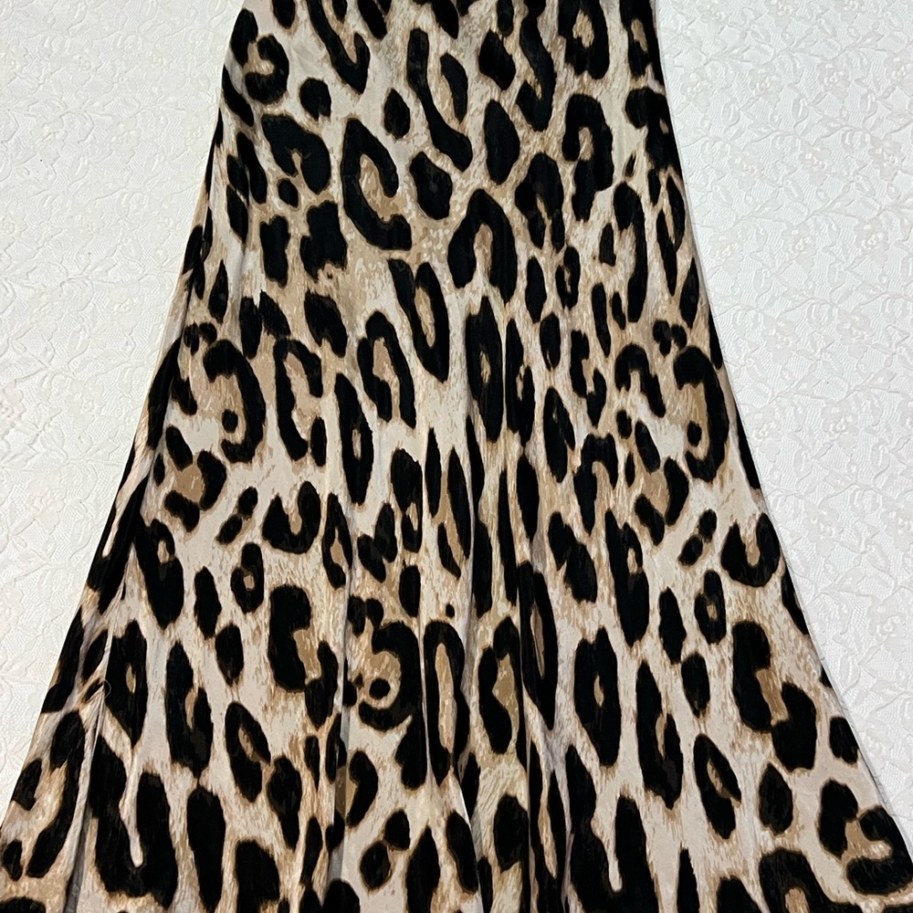 H&M Black and Cream Maxi A-Line Skirt Pleated Cocktail